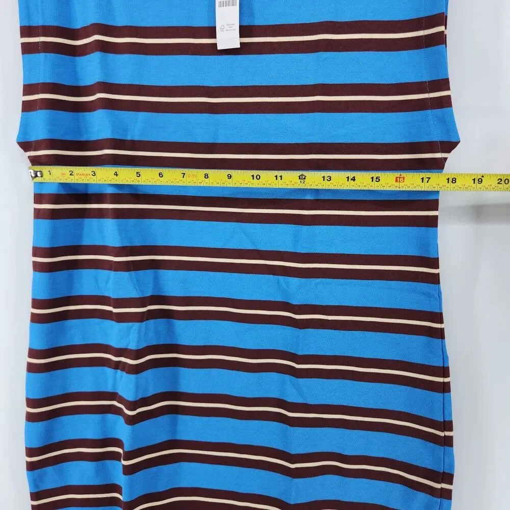 J.Crew Women's Medium Bright Horizon Blue Stripe Mini Knit Dress‎ NWT